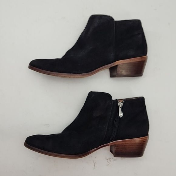 Sam Edelman Ankle Bootie Black Suede 1.75" Heel Women's 8.5 Zip Boot Shoe - Picture 5 of 16